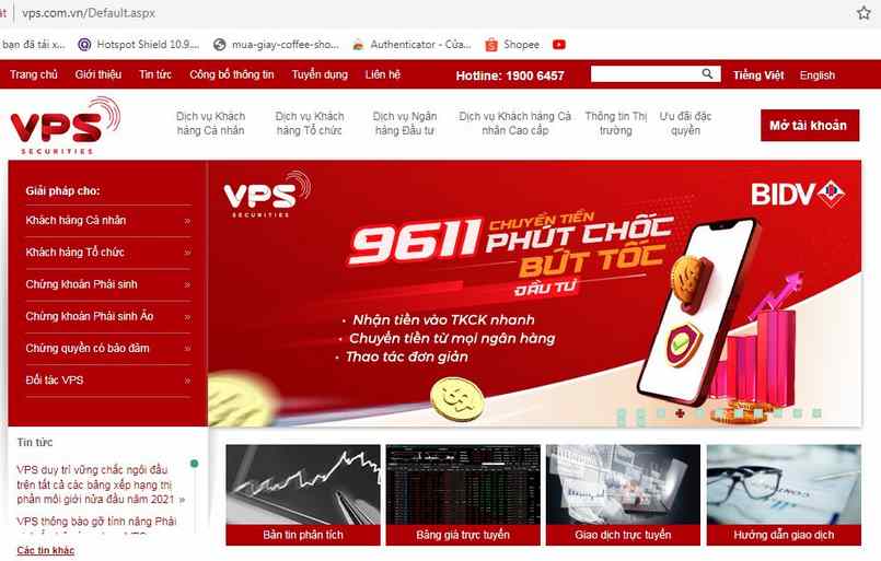 Trang web chính của VPS