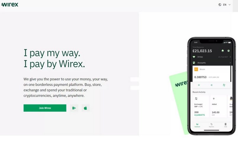 Ứng dụng giao dịch Wirex