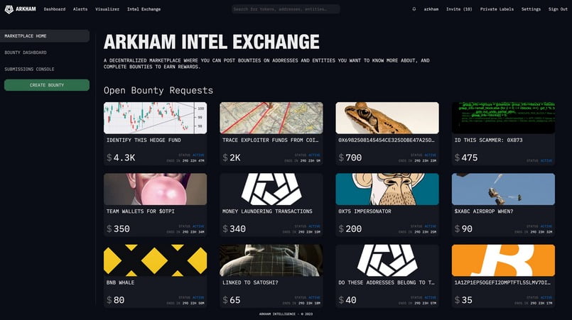 Arkham Intel Exchange